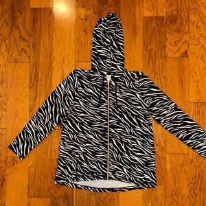 Susan Graver Dark Navy and White Zebra Hoodie